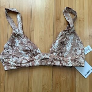 Vitamin A Brown and Cream Snake Print Bikini Top